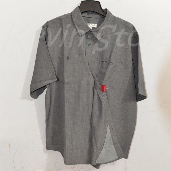 NWT Orvis Men’s Short Sleeve Woven tech shirt Gray‎ - Picture 4 of 8